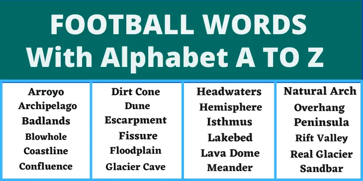 Football Words That Start With A to Z
