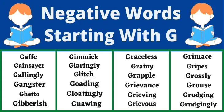 Negative Words That Start With The Alphabet G