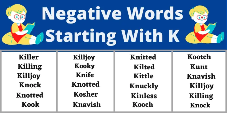 List Of Negative Words That Start With K