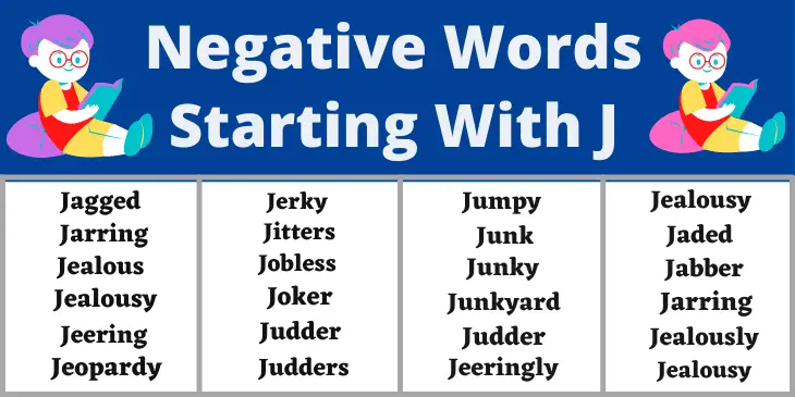 List of negative words that start with J