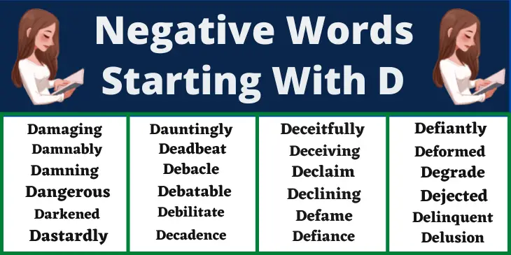 Negative Words Starting With the letter D