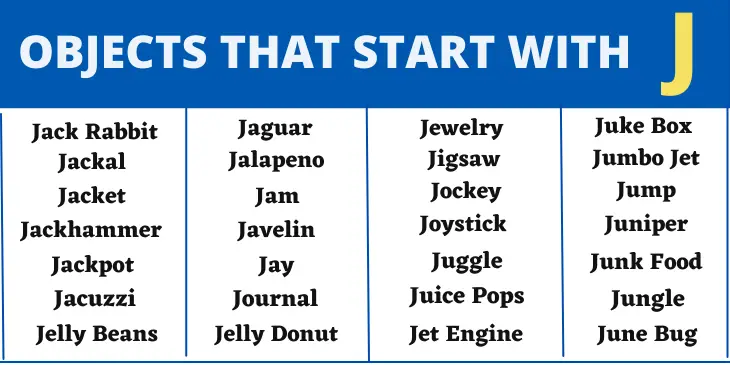 Objects That Start With J