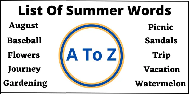 A to Z Summer Words