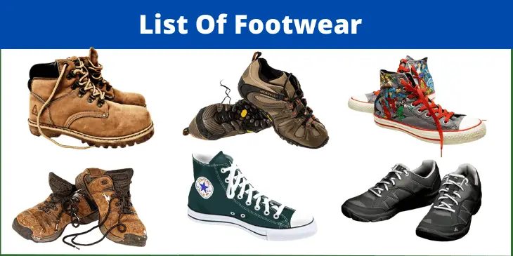 Footwear That Start With A To Z