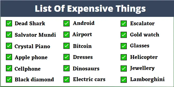Expensive Things A To Z