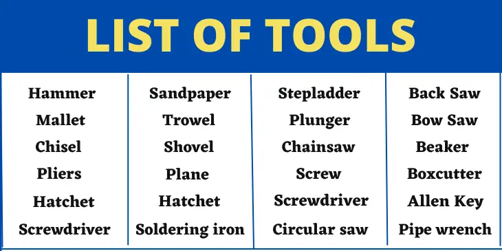 Tools Starting With A To Z