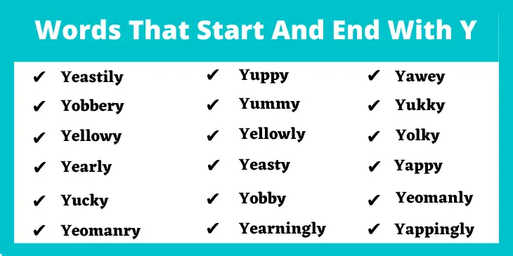 Words That Start With Y And End With Y