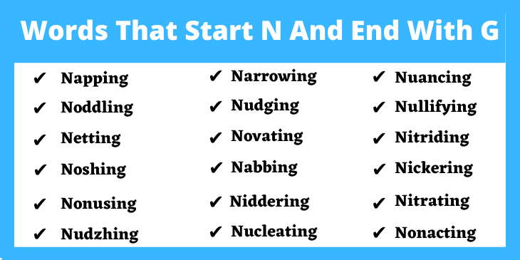 Words That Begin With N And End With G