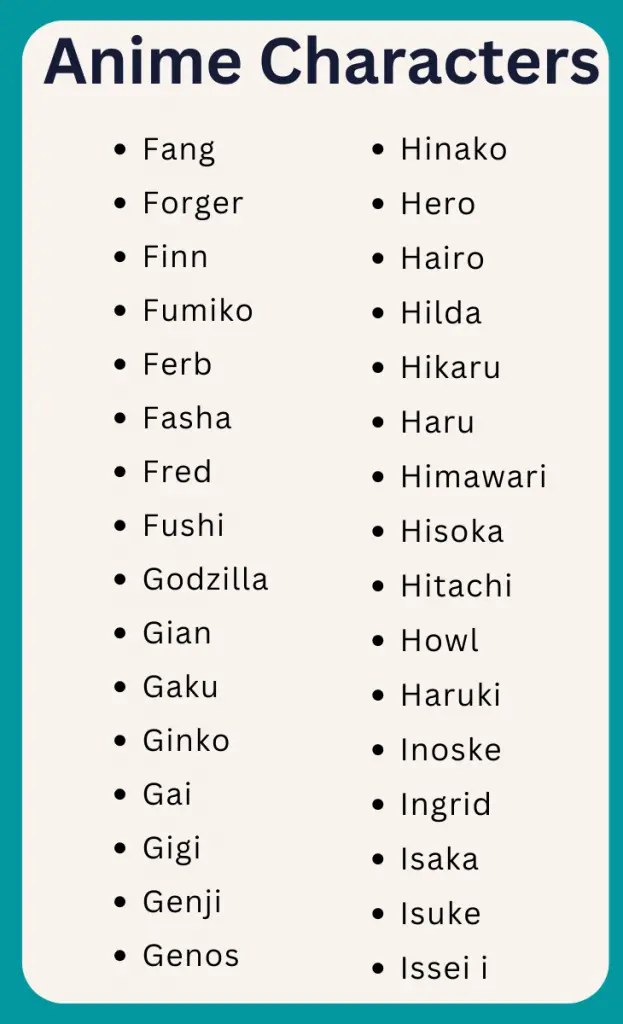 Anime Characters That Start With G Which Anime Characters Name Start With  G  News