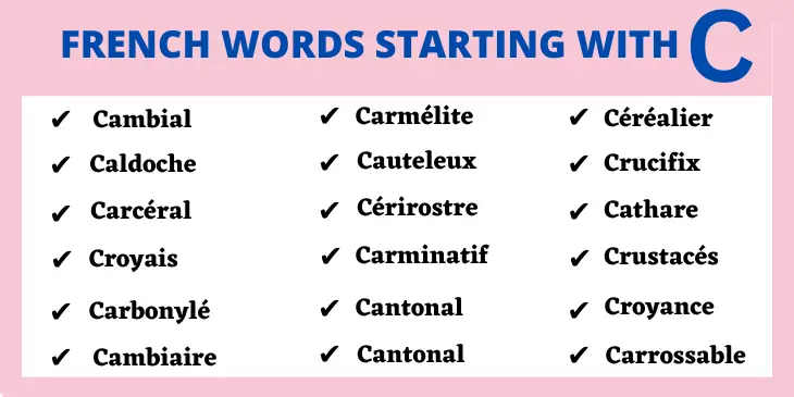 French Words That Start WIth C