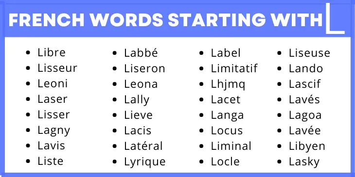 French Words That Start With L